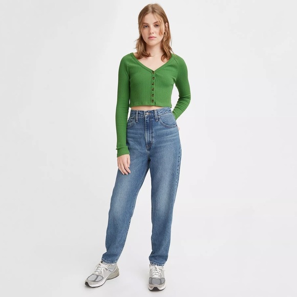 Levi’s premium medium wash high waisted tapered jeans size 26 - Picture 2 of 10